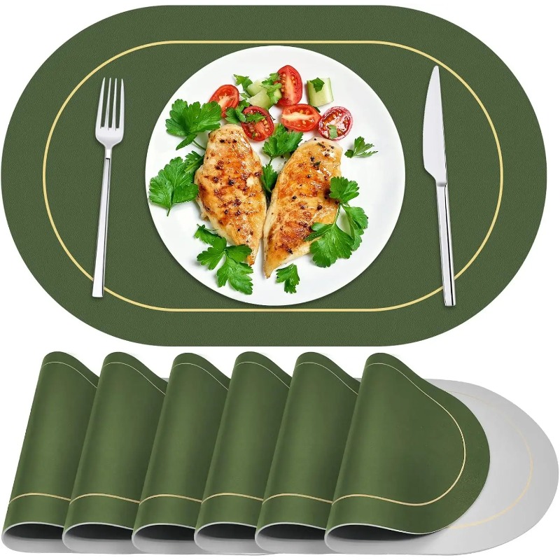 Desk Mat Leather - Tafelleren placemats, hittebestendige placemats, wasbare placemats