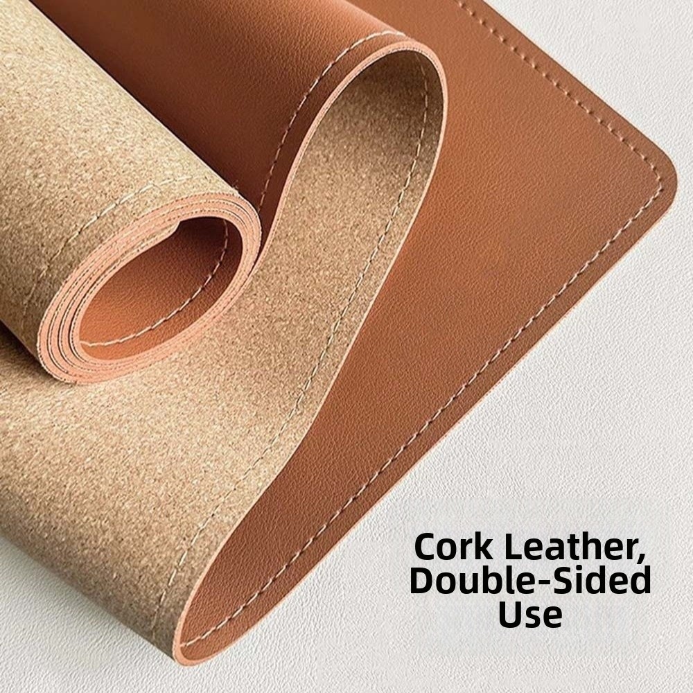 Desk Mat Leather - Bureaublotters Leren schrijfblok Kurk Waterdichte tafelbeschermer