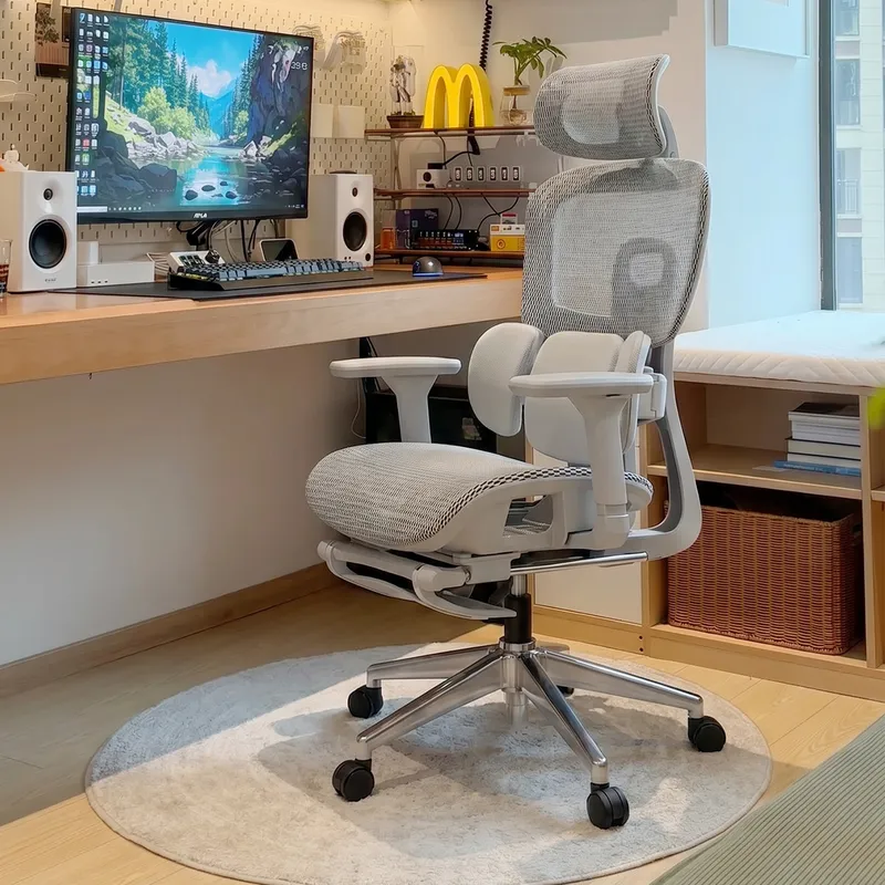 Home Office Ergonomics - Ergonomische bureaustoel met lendensteun, verstelbare computerstoel