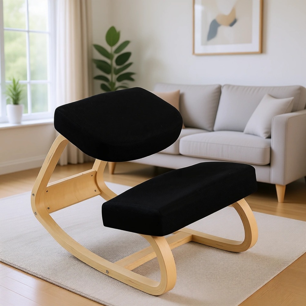 Home Office Ergonomics - Ergonomische houten schommelstoel met kussens voor