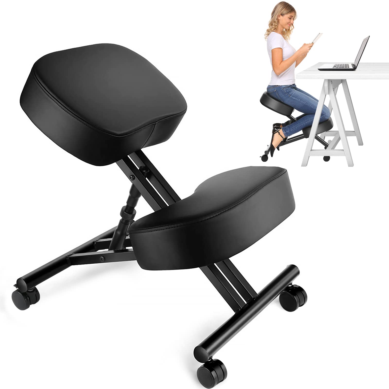 Home Office Ergonomics - Ergonomische knielstoel voor kantoor, verstelbare kruk