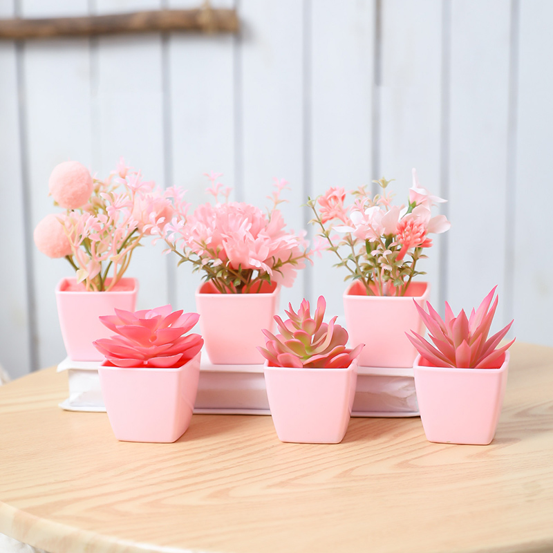 Plant Desk Mini - 6-delige mini-synthetische bloempotplanten: bureaus, hotels, restaurants,