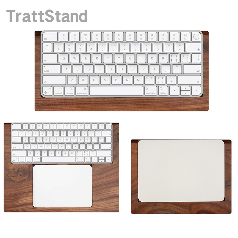 Keyboard Tray Under Desk - 2-in-1 Walnoot Massief Houten Tray Palm