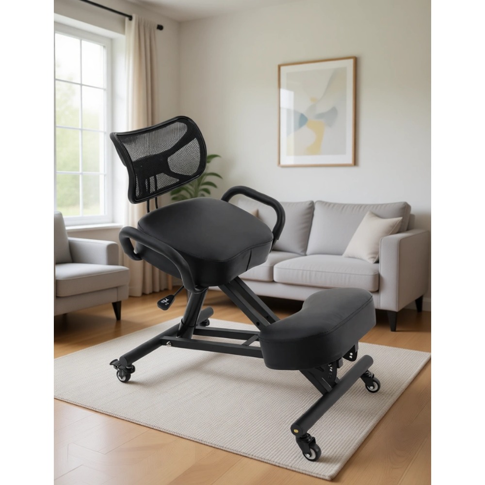 Home Office Ergonomics - Ergonomische knielstoel met rugsteun, in hoogte