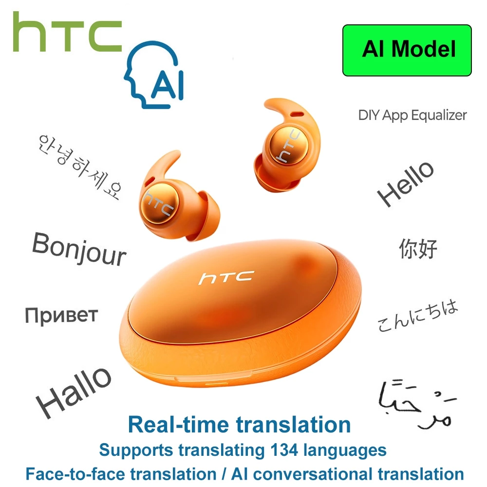 Home Office Headset - HTC NE76 Slaap-oordopjes AI-Vertaler Bluetooth-oortelefoons Mini