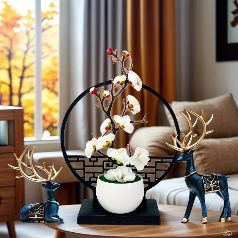 Home Office Headset - Chinese stijl kunstmatige pruimenbloesem bonsai (elegant)
