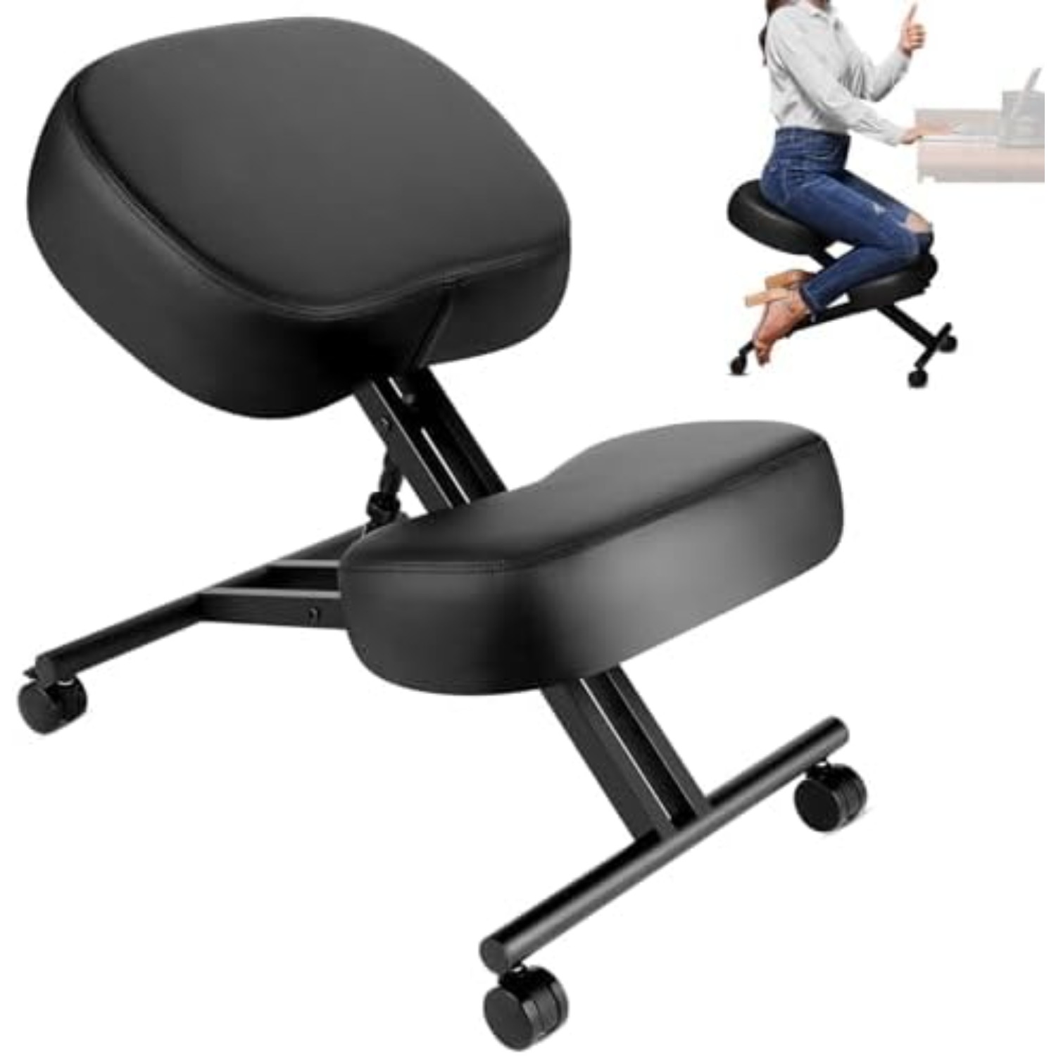 Home Office Ergonomics - Ergonomische knielstoel, meditatiestoel met verstelbare hoogte