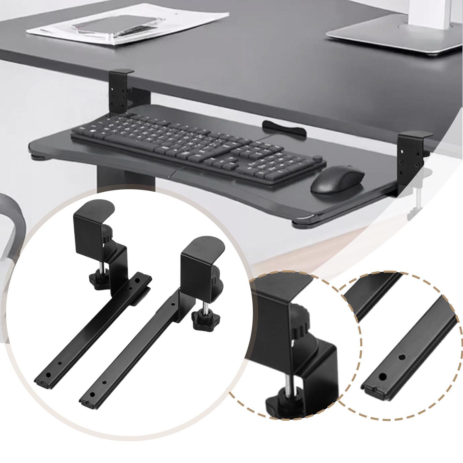 Keyboard Tray Under Desk - 2-delig onder bureau Toetsenbordlade Glijbaan Zijmontage