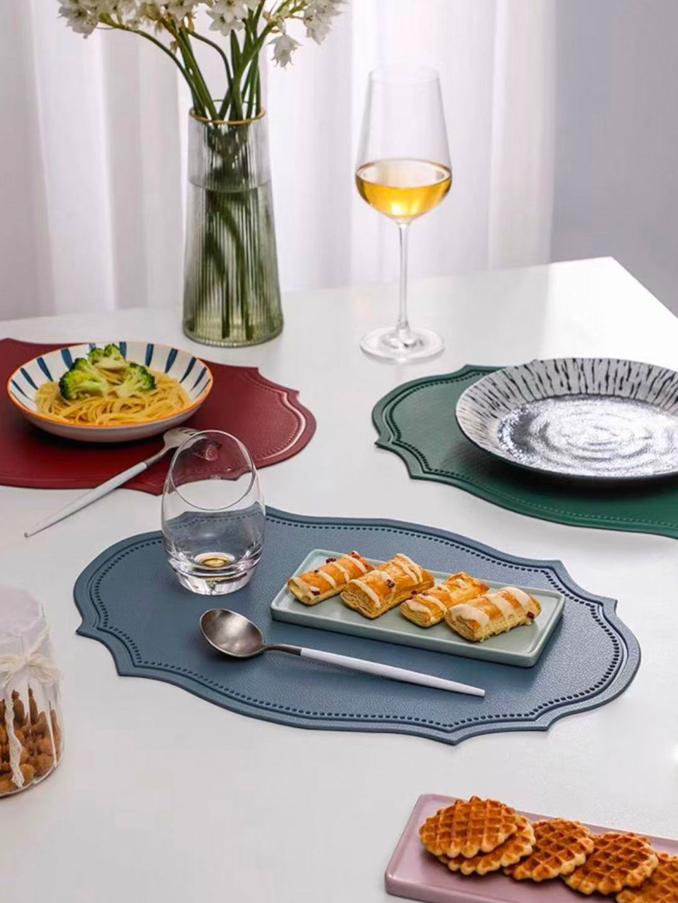 Desk Mat Leather - Lederen placemat Ins-stijl eettafelmat Nordic creatieve