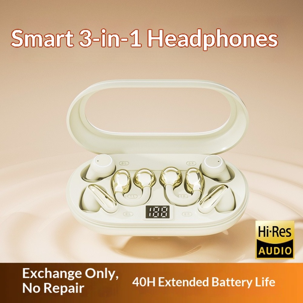 Home Office Headset - 3-in-1 draadloze in-ear Bluetooth-slaapoortelefoons met korte