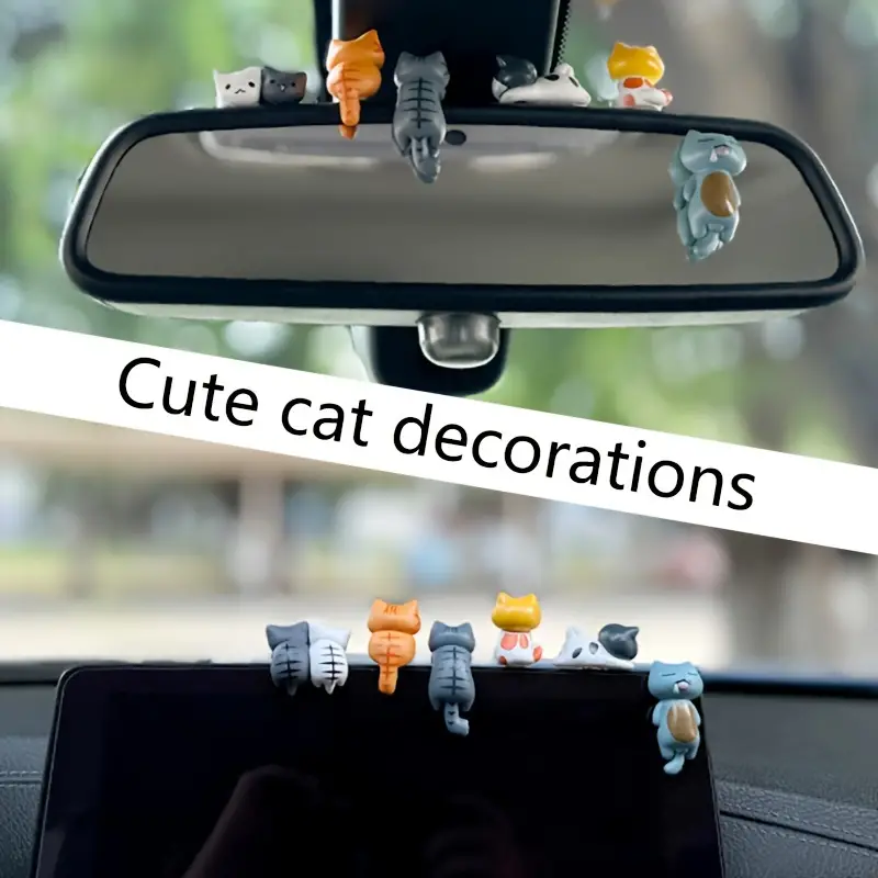 6 stks PVC Cartoon Kat Beeldje - Plant Desk Mini recensie en prijs