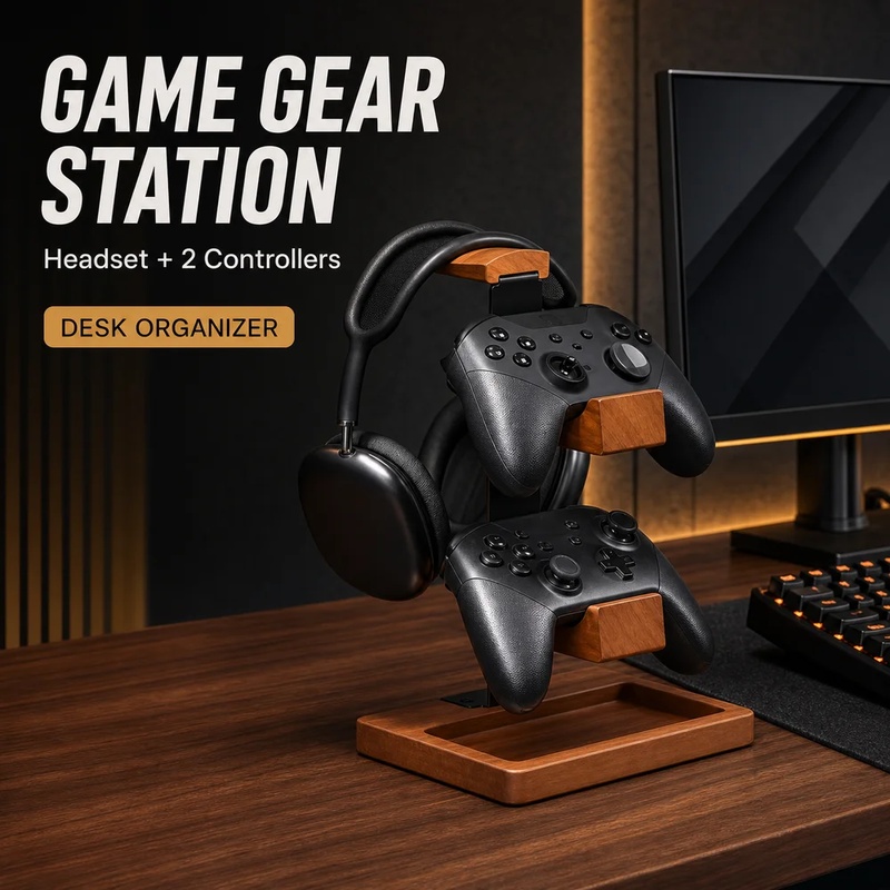 Houten hoofdtelefoonstandaard, - Home Office Headset recensie en prijs