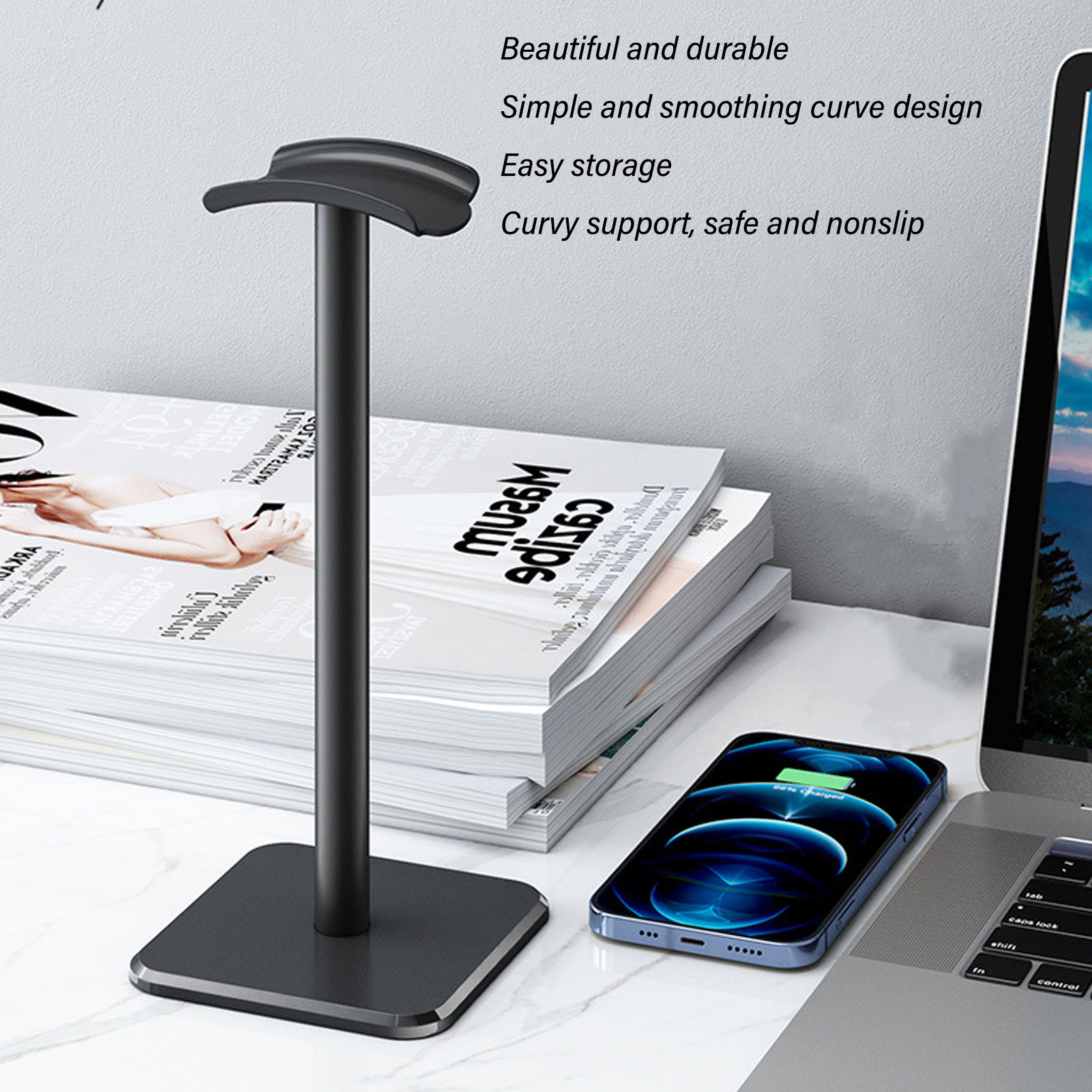 Koptelefoonstandaard Afgeronde - Home Office Headset recensie en prijs